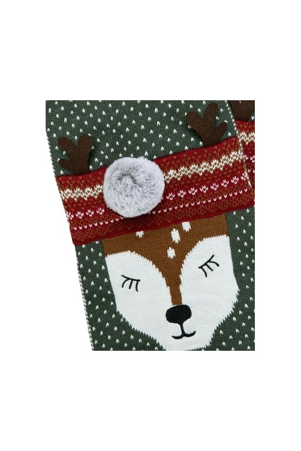 Joe Browns Écharpe tricotée avec Pompon en Forme de cerf Temps Froid, Multicolore, Taille Unique Femme
