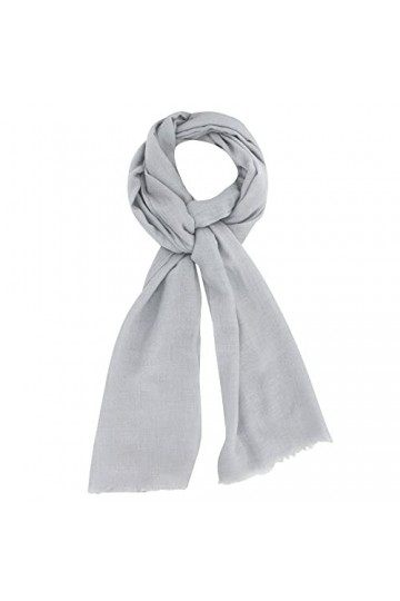LES POULETTES - Echarpe Cachemire Et Modal Uni - Gris clair
