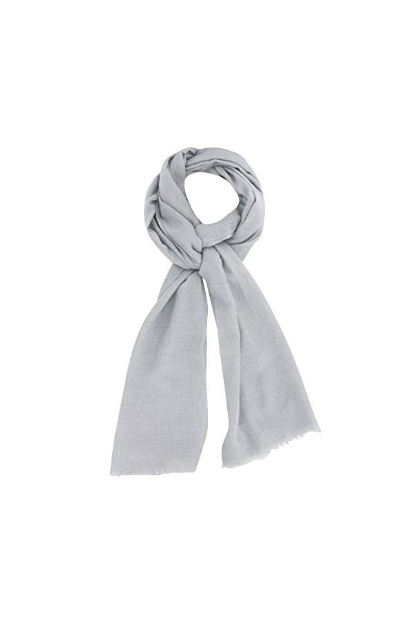 LES POULETTES - Echarpe Cachemire Et Modal Uni - Gris clair