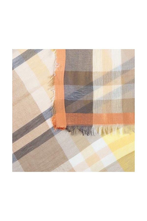 Codello Checks Woven Echarpe, Orange, Taille Unique Femme