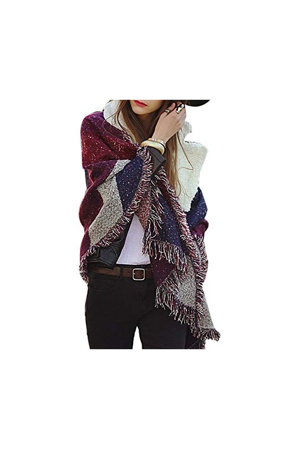 Uniquestyle Echarpe Femme Hiver Chale écharpe Chaude Femme Chale Femme Hiver Long Mohair laine douce chaude Vogue Wrap châle 