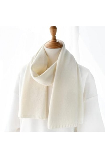 SUYGGCK écharpe Femme Chale Grand Plaid Écharpes Blanches Femmes Scarpe Tricotée Hiver-White,Adults 152Cm