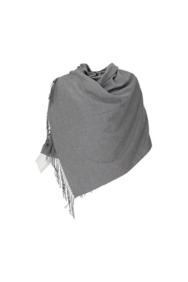 GURU SHOP Écharpe large en laine super douce pour homme/femme - Noir - Synthétique - Taille unique, gris foncé, taille unique