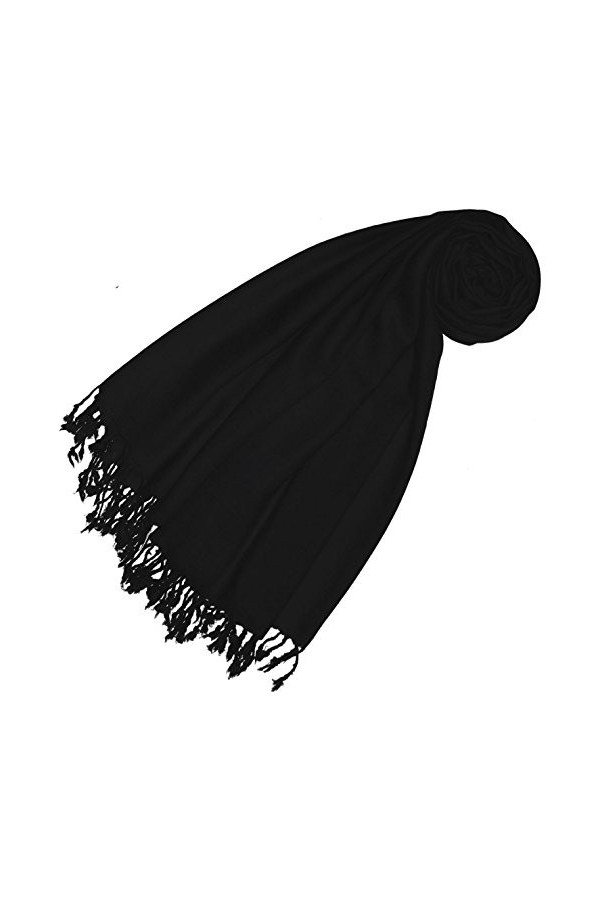 LORENZO CANA Echarpe de 50% Cachemire et 50% Laine pour la femme – 70 x 180 cm, unicolore, monochrome - souple et noble – en 