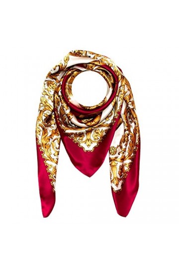 LORENZO CANA Foulard pour la femme – écharpe à la mode de 100% soie pour le printemps et l´été avec les mesures de 100 x 100 