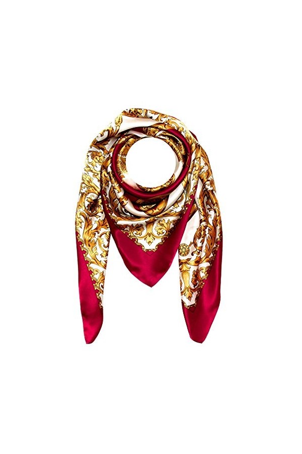 LORENZO CANA Foulard pour la femme – écharpe à la mode de 100% soie pour le printemps et l´été avec les mesures de 100 x 100 