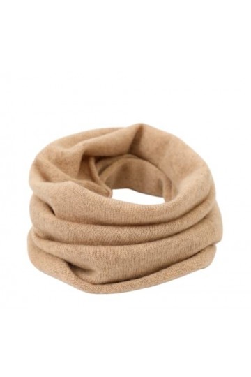 prettystern Écharpe à Boucle Unisexe 100% Laine Cachemire Foulard Uni Tube écharpe Femme Beige