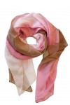 Posh Gear Femme Écharpe Foulard en mousseline de soie Tri-Color, Rose 100% soie
