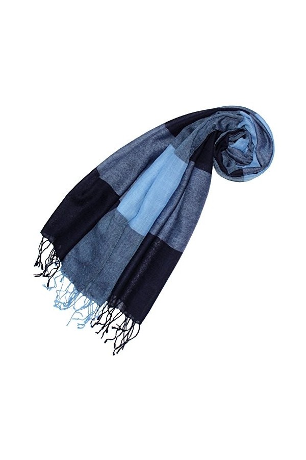 LORENZO CANA Echarpe de 50% Cachemire et 50% Laine pour la femme – 70 x 180 cm, écossais, à carreaux - souple et noble – une 