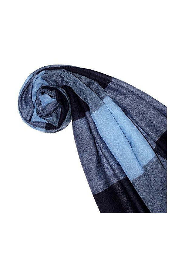 LORENZO CANA Echarpe de 50% Cachemire et 50% Laine pour la femme – 70 x 180 cm, écossais, à carreaux - souple et noble – une 