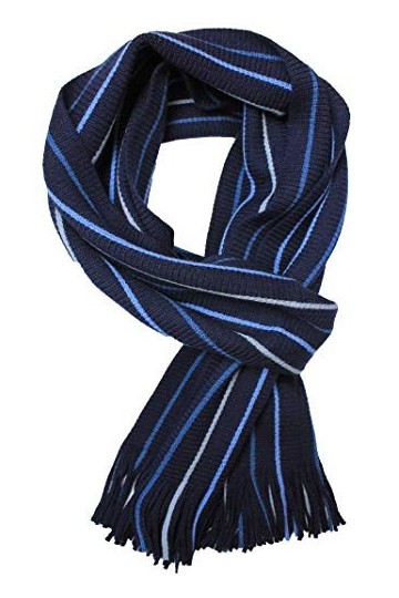 Rotfuchs Écharpe en laine Écharpe tricotée Écharpe femme Écharpe dhiver Écharpe homme Rayures bleu 180 x 24 cm Fabriqué en A