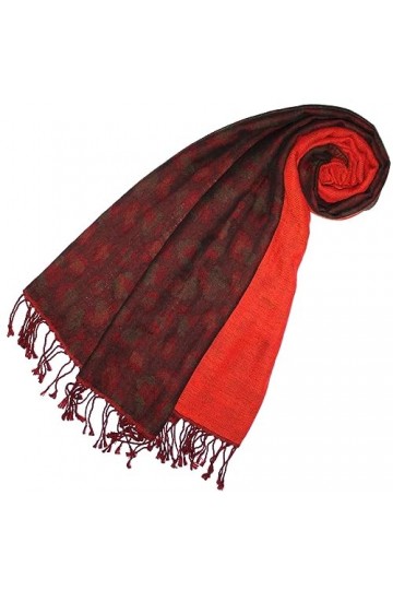 Lorenzo 78585 Cana Écharpe de luxe pour femme 100% laine mérinos Lamm Multicolore Rouge Bleu Vert fibre naturelle 50 x 180 cm