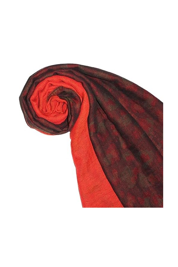 Lorenzo 78585 Cana Écharpe de luxe pour femme 100% laine mérinos Lamm Multicolore Rouge Bleu Vert fibre naturelle 50 x 180 cm