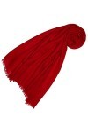 LORENZO CANA Echarpe de 100% Cachemire pour la femme – 70 cm x 200 cm, unicolore, monochrome - souple et noble – en rouge