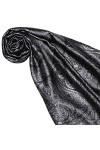 Lorenzo 78645 Cana Écharpe en soie pour femme 100 % soie tissée Motif cachemire Gris/noir