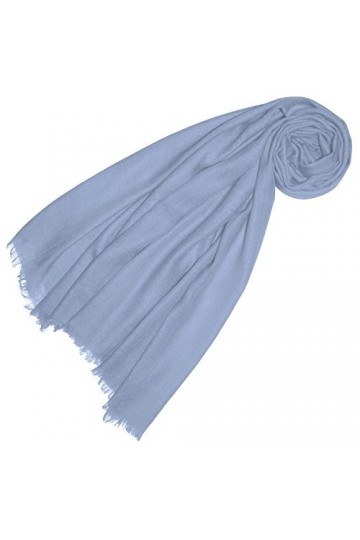 LORENZO CANA Echarpe de 100% Cachemire pour la femme – 70 x 200 cm, unicolore, monochrome - souple et noble – en bleu clair