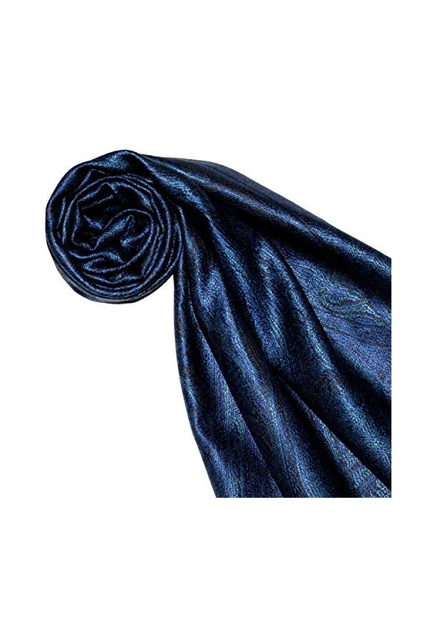 LORENZO CANA - Echarpe - Imprimé cachemire - Femme Bleu bleu/noir 70 x 190 cm