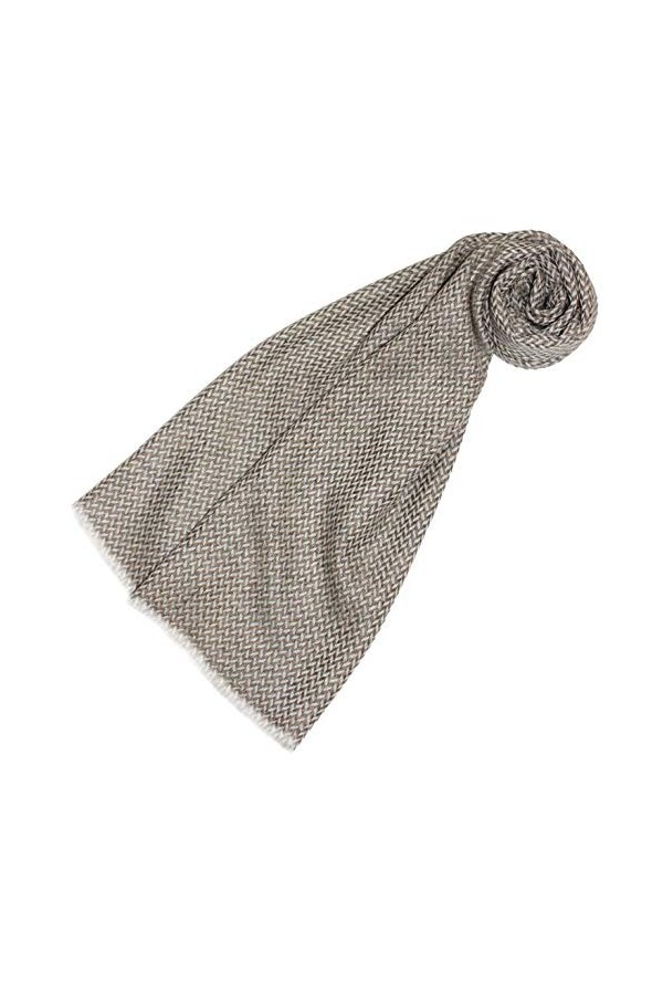 LORENZO CANA - Echarpe - Femme Marron Fischgrat-hellbrau-weiss Taille unique