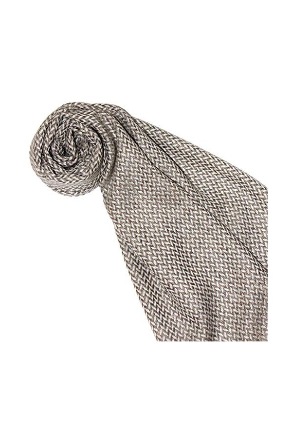 LORENZO CANA - Echarpe - Femme Marron Fischgrat-hellbrau-weiss Taille unique