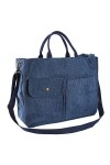 BLUEEE CHECKERS Sac en velours côtelé pour femme - Sac à bandoulière et sac fourre-tout - Idéal pour le travail, lécole, les