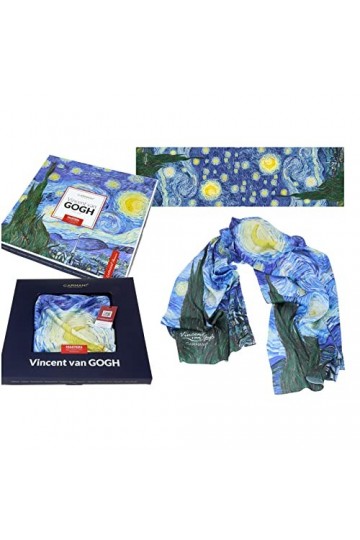 CARMANI - Écharpe tendance pour femme avec Vincent Van Gogh, la nuit étoilée