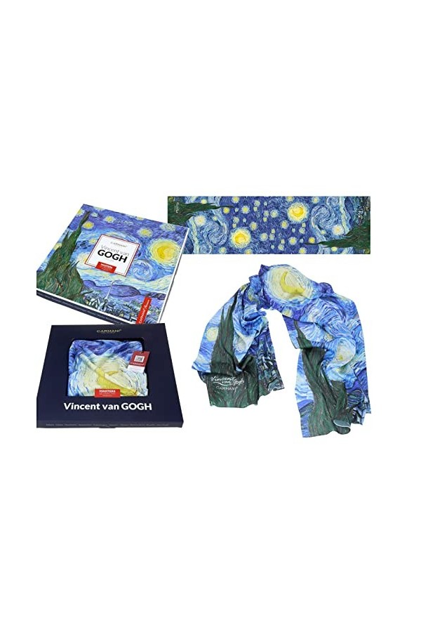 CARMANI - Écharpe tendance pour femme avec Vincent Van Gogh, la nuit étoilée