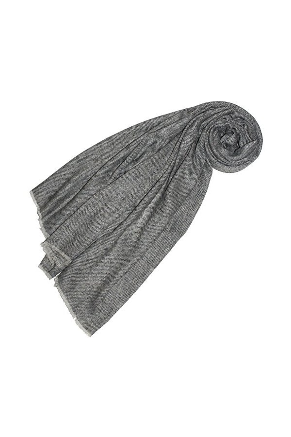 LORENZO CANA Echarpe de 100% Cachemire pour la femme – 70 x 200 cm, bicolore, naturel - souple et noble – une sensation de lu
