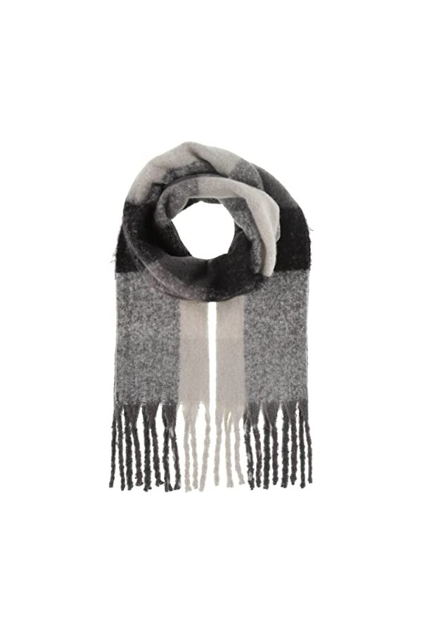 Giorgio Rimaldi écharpe femme à longues franges - 35 x 210 cm Taille - Chaude écharpe XXL avec motif à carreaux - Parfait pou