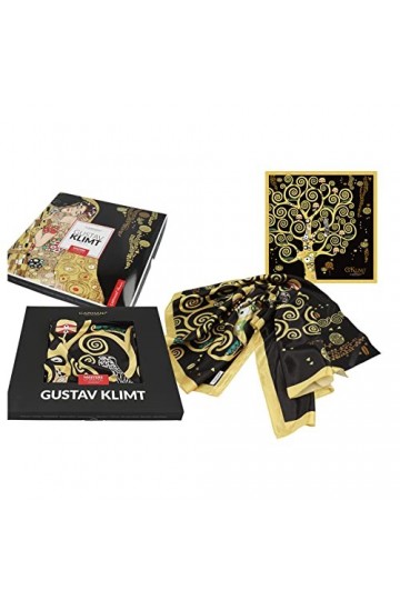 Carmani - ART Écharpe pour femme - Foulard multi-usage - Imprimé avec Gustav Klimt, larbre de vie