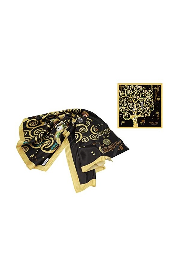 Carmani - ART Écharpe pour femme - Foulard multi-usage - Imprimé avec Gustav Klimt, larbre de vie