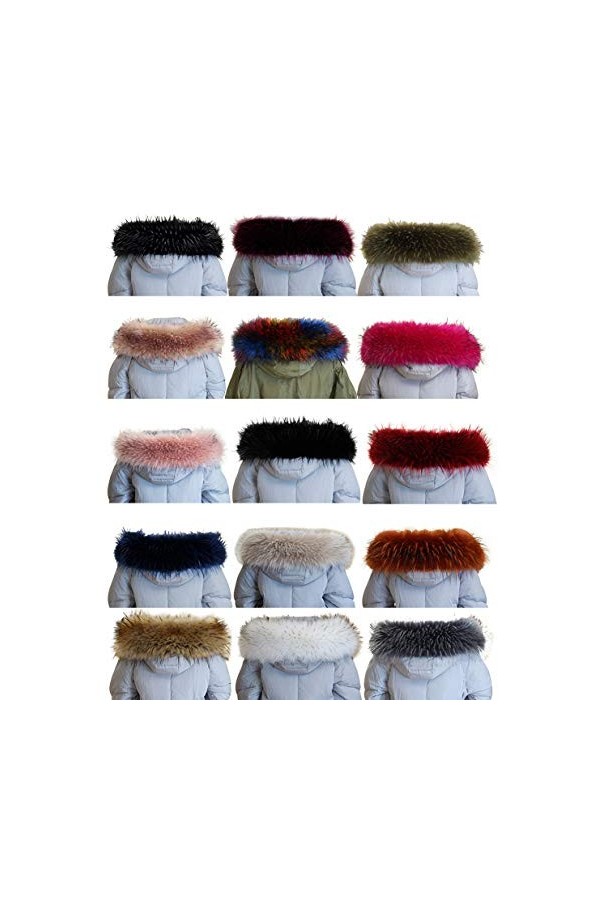 Amorar Femmes Écharpe Col en Fausse Fourrure Écharpe en Fausse Fourrure Etoles Châle pour Hiver Manteau Col ou Capuche Bords 