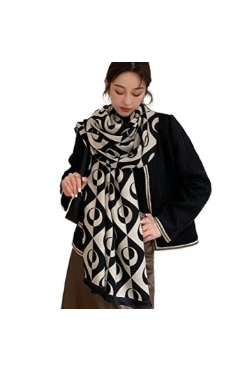 EROSTIMO Écharpe pour femme en laine mélangée au toucher cachemire pour femme - Écharpes et châle imprimés pashmina Warps dh