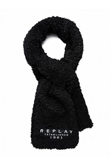 REPLAY AW9292 Echarpe, 098 Black, L 20 X H 130 CM Femme