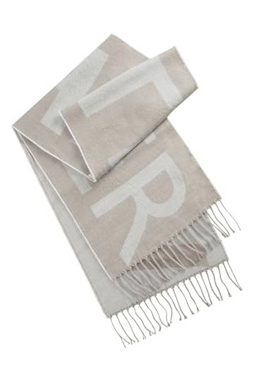 Codello Écharpe douce avec inscription tissée, gris, taille unique