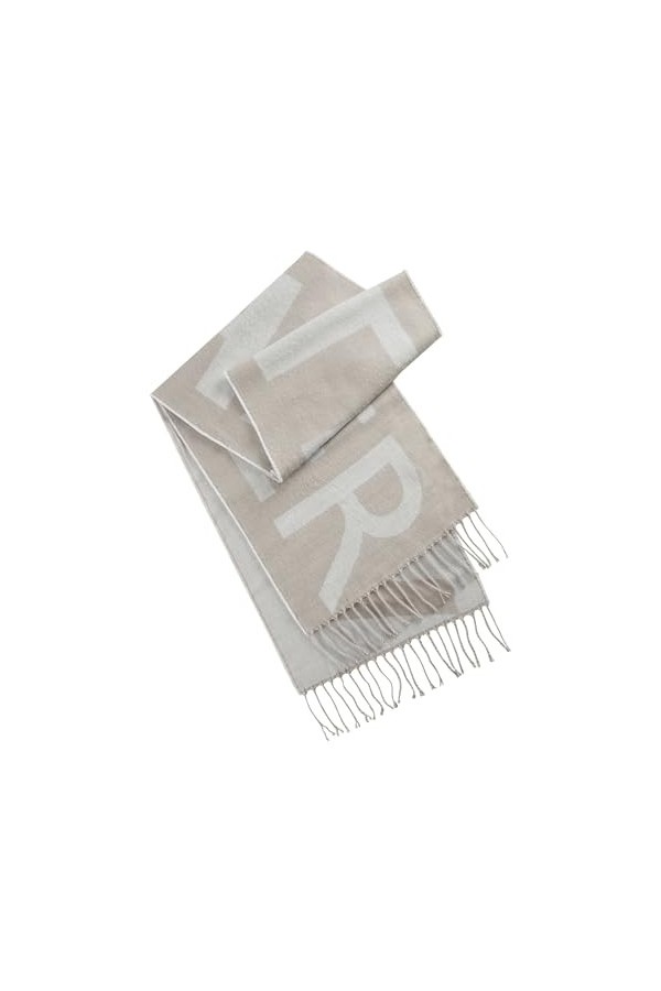 Codello Écharpe douce avec inscription tissée, gris, taille unique