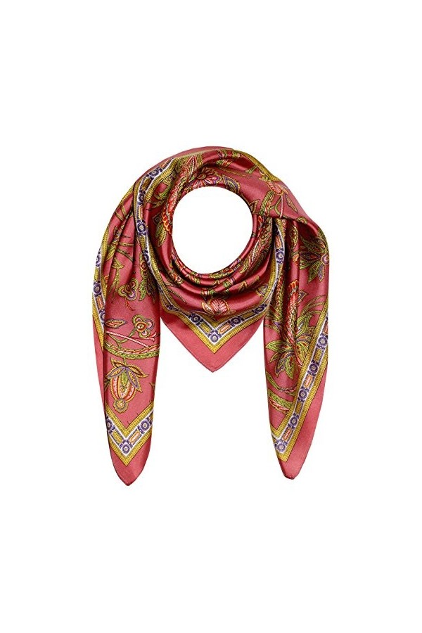 LORENZO CANA Foulard pour la femme – écharpe de 100% soie pour le printemps et l´été, carré avec les mesures de 90 x 90 cm – 