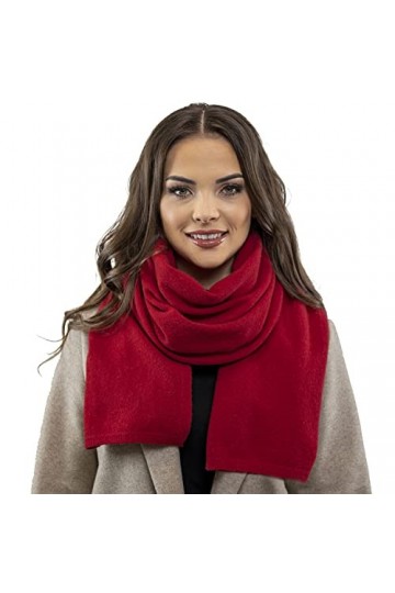 VIVISENCE Femme Echarpe Classique Et Élégant 7101, Fabriqué En UE, Rouge,UNI