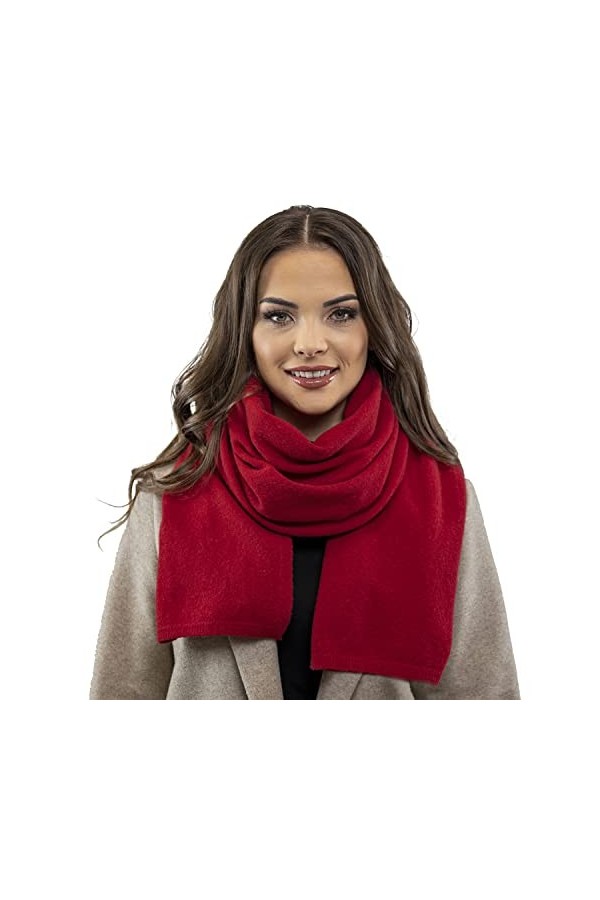 VIVISENCE Femme Echarpe Classique Et Élégant 7101, Fabriqué En UE, Rouge,UNI