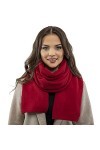 VIVISENCE Femme Echarpe Classique Et Élégant 7101, Fabriqué En UE, Rouge,UNI