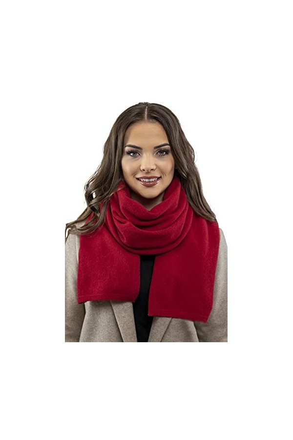 VIVISENCE Femme Echarpe Classique Et Élégant 7101, Fabriqué En UE, Rouge,UNI