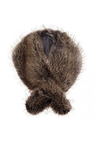 Futrzane Etola Echarpe Fausse Fourrure Châle Col dhiver Orange Raton laveur 