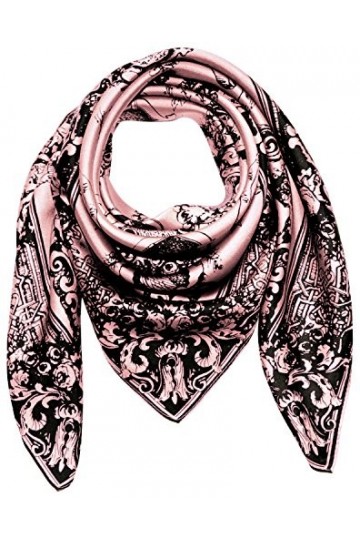 LORENZO CANA Foulard pour la femme – écharpe de 100% soie pour le printemps et l´été, carré avec les mesures de 90 x 90 cm – 