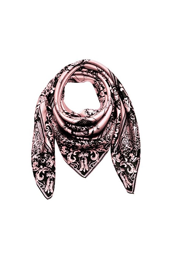 LORENZO CANA Foulard pour la femme – écharpe de 100% soie pour le printemps et l´été, carré avec les mesures de 90 x 90 cm – 