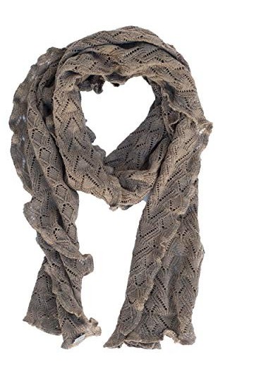 Invero, Lilly Écharpe en laine mérinos 100 % laine, Terre, 35 x 180 cm