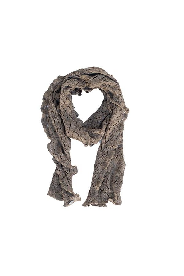 Invero, Lilly Écharpe en laine mérinos 100 % laine, Terre, 35 x 180 cm