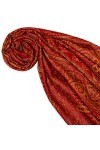 LORENZO CANA Echarpe de 100% laine pour la femme – foulard paisley fleuri - 35 cm x 160 cm - attrayant et souple – en rouge o