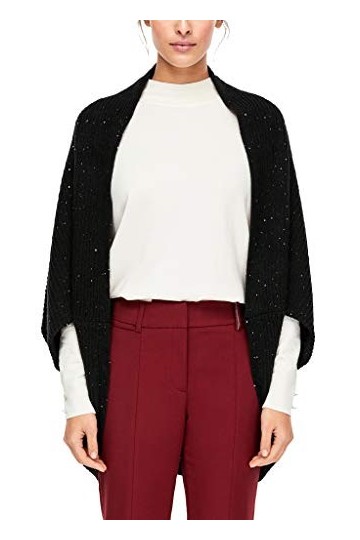 s.Oliver BLACK LABEL 29.912.91.6121 Echarpe, Noir Grey/Black 9999 , Unique Taille Fabricant: 1 Femme