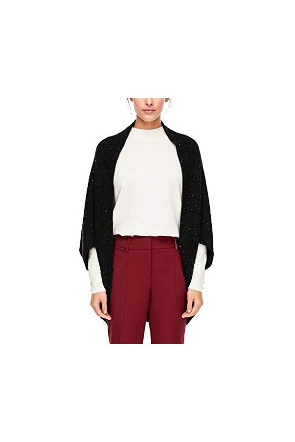 s.Oliver BLACK LABEL 29.912.91.6121 Echarpe, Noir Grey/Black 9999 , Unique Taille Fabricant: 1 Femme