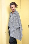 Écharpe à carreaux en laine de mérinos tissée à la main 50 x 175