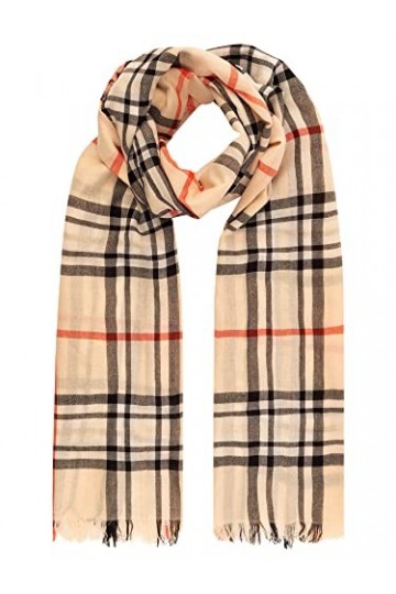 ApartFashion Écharpe à Carreaux, Beige, Taille Unique Femme